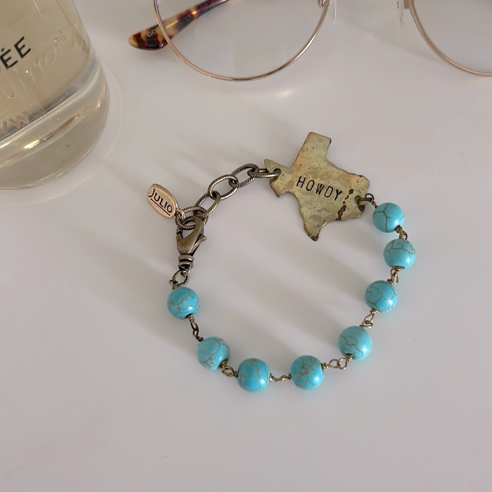 Julio Designs handmade (made in TX) western boho bracelet stamped Julio